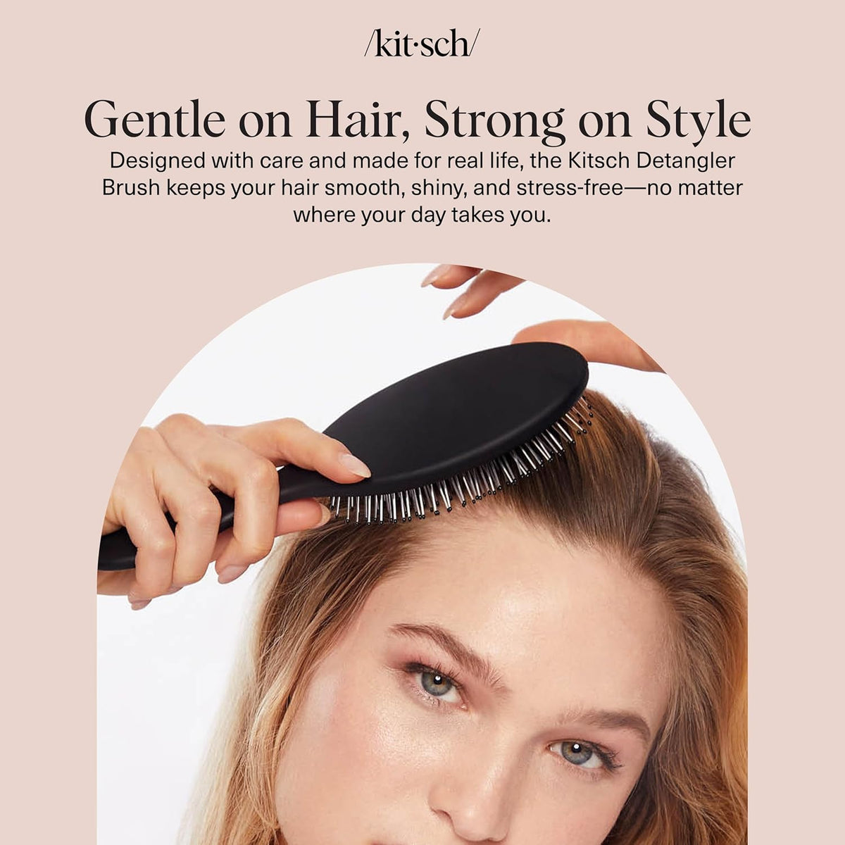 Kitsch Eco Hairbrush – Mindful Holiday Stocking Stuffer for Her, Recycled Detangling Brush for Travel Bag