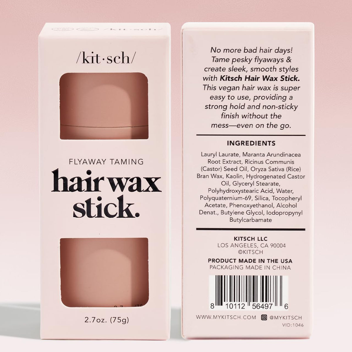 Kitsch Hair Wax Stick TSA-Approved 2.7 oz Smoothing Solution for Carry-On Bags and Weekend Getaways