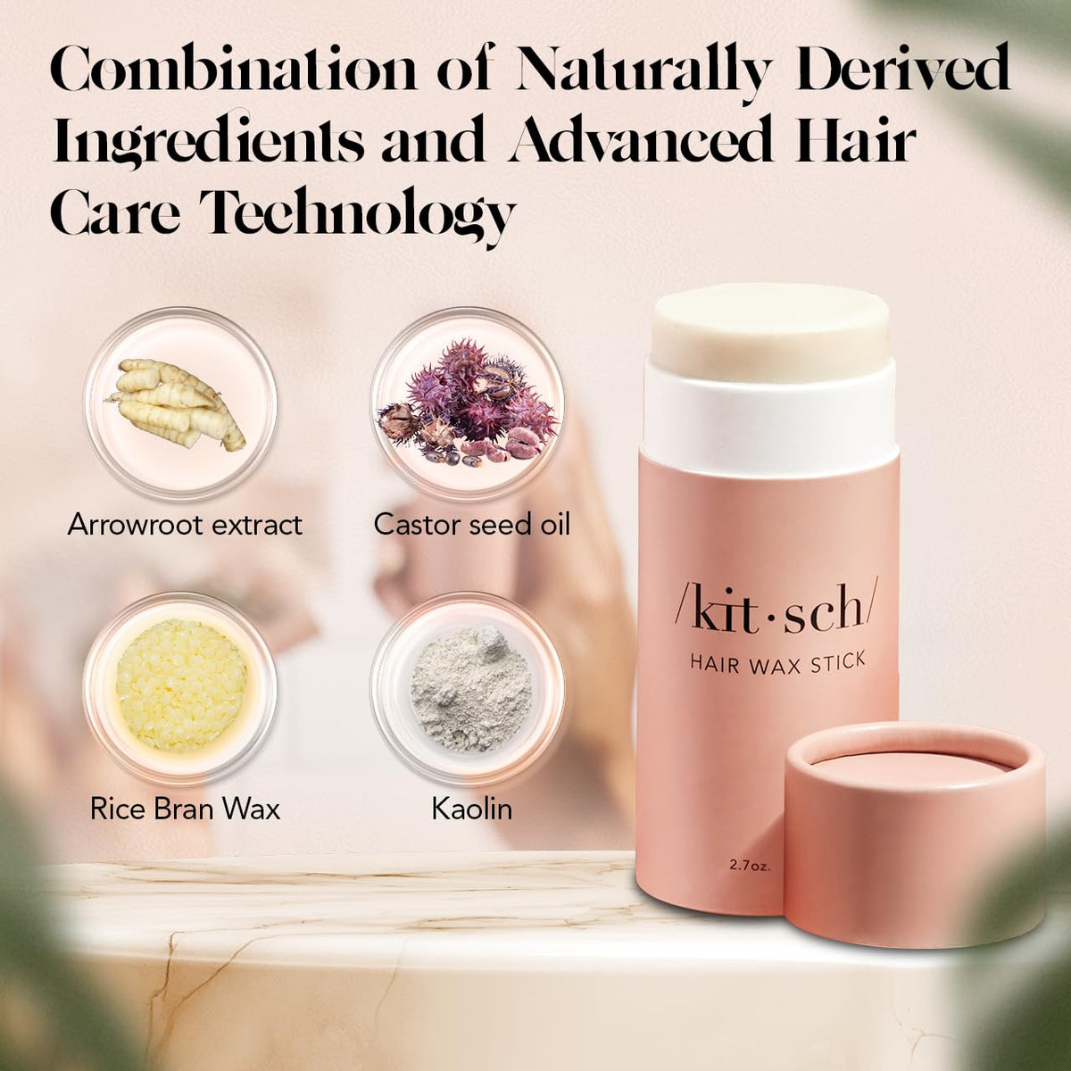 Kitsch Hair Wax Stick TSA-Approved 2.7 oz Smoothing Solution for Carry-On Bags and Weekend Getaways