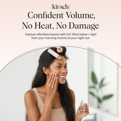 Kitsch Heat-Free Volumizing Rollers – Gentle Hair Wellness Upgrade for Damaged or Color-Treated Strands, 2pc