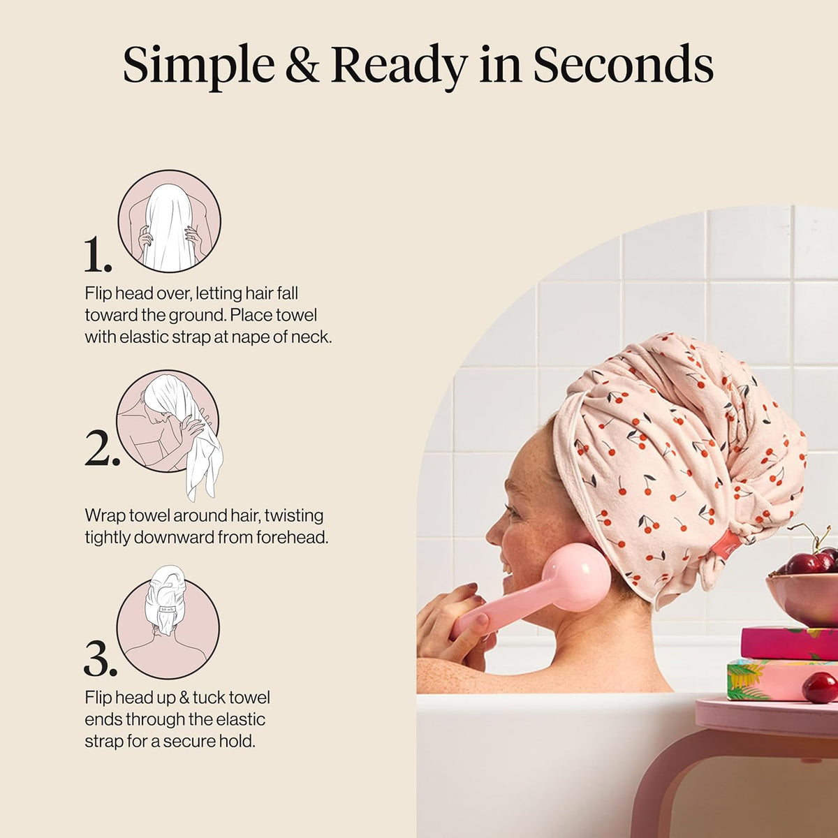 Kitsch Microfiber Hair Drying Wrap – Quick-Dry Towel for Women Cutting Blow Dryer Time Before Work