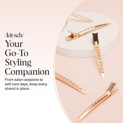 Kitsch Professional Alligator Clips – Designer Rose Gold Hair Accessories for the Refined Dressing Table