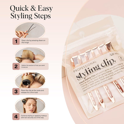 Kitsch Professional Alligator Clips – Designer Rose Gold Hair Accessories for the Refined Dressing Table