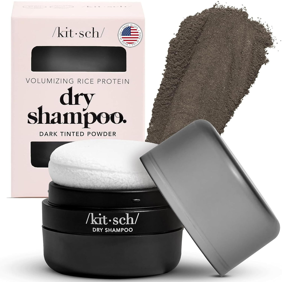 Kitsch Rice Protein Dry Shampoo – Hiking and Gym Bag Essential, Mess Free Oil Absorbing Powder on the Go