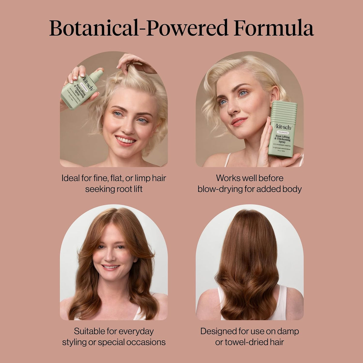 Kitsch Root Hair Volume Spray - Clean Beauty Pick for Wind-Down Pampering, Unscented Volumizing Lift