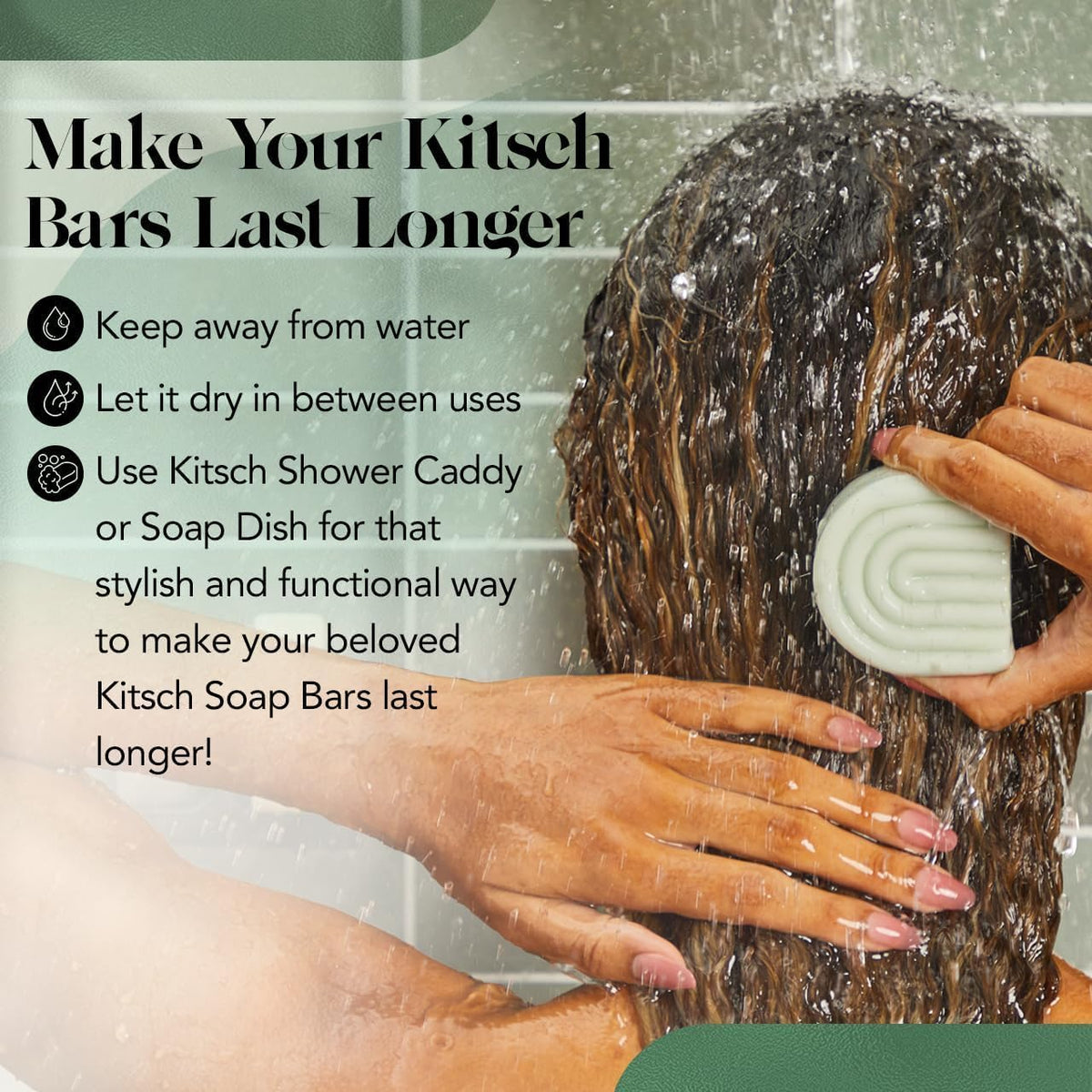 Kitsch Rosemary Biotin Volumizing Conditioner Bar – Self-Care Nightly Haircare Bar for Breakage Repair & Volume