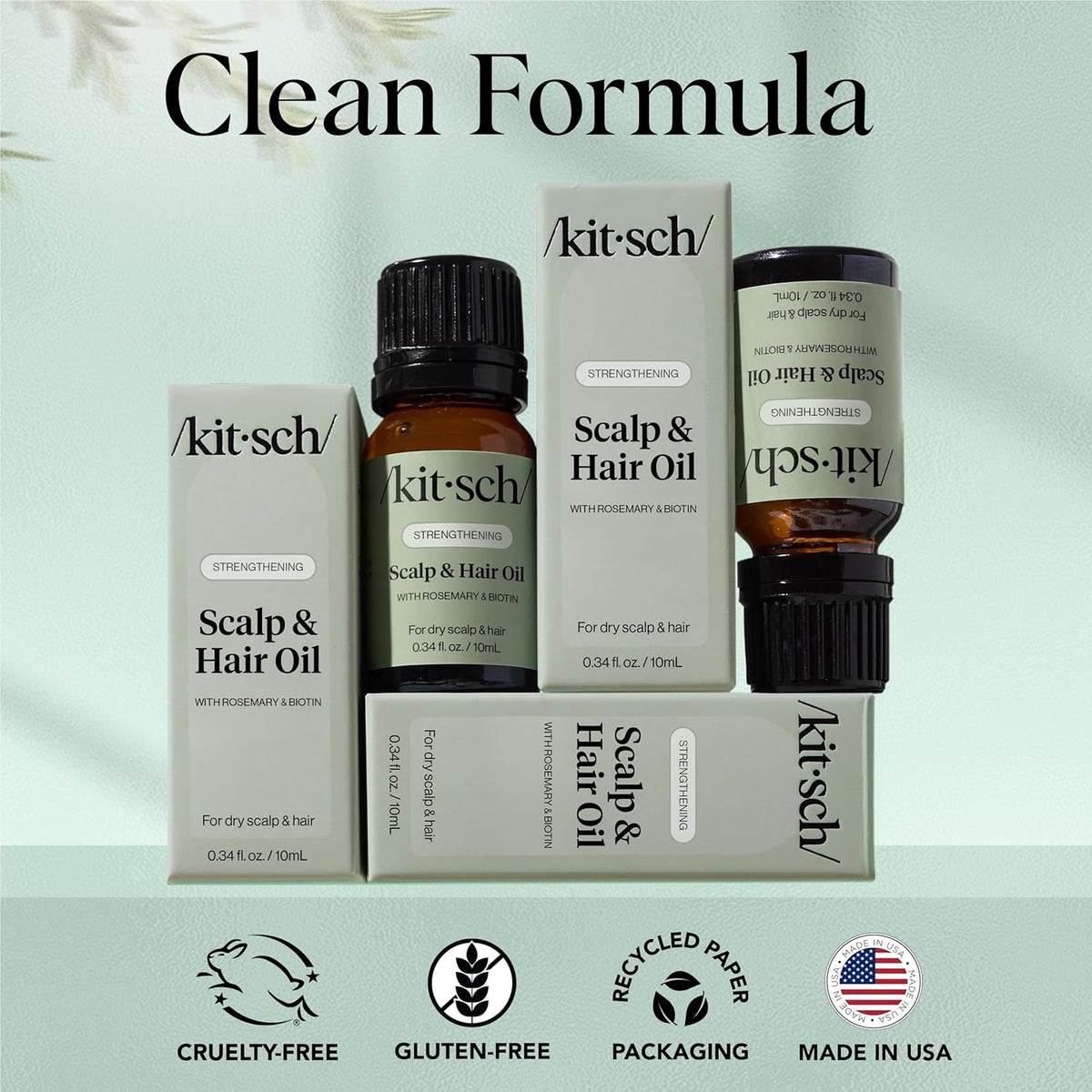 Kitsch Rosemary Scalp Oil with Biotin – Affordable Mother's Day Gift for Women, Plant-Based Pre-Shampoo Hair Care, 10 mL Travel Size