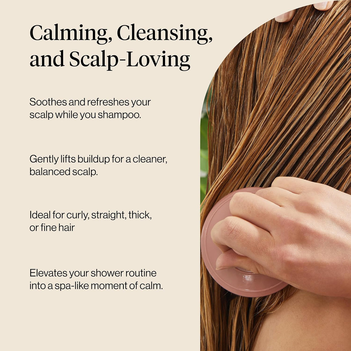 Kitsch Scalp Massager – Bedtime Wind-Down Accessory for Tension Relief and Restorative Scalp Care, Terracotta