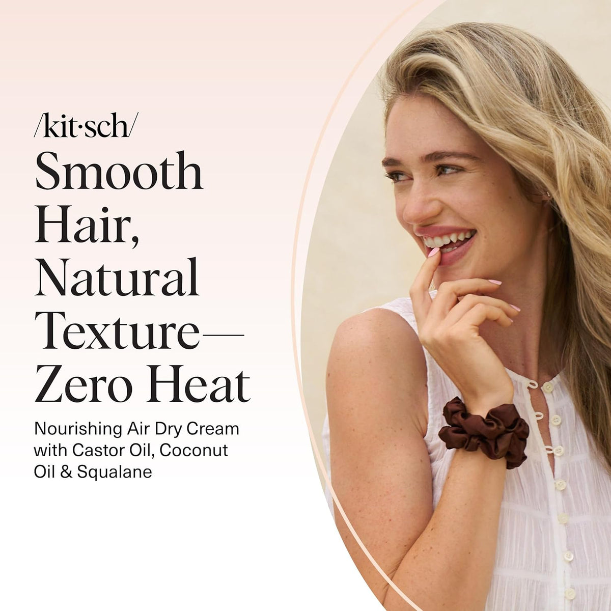 Kitsch Smoothing Air Dry Cream – Holiday Gift Set Pick for Mom, Heat-Free Frizz Control Leave-In