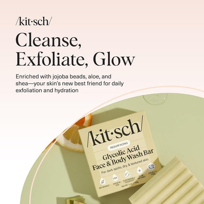 Kitsch Solid Wash Bar – Leak-Proof Cleanser for Camping, Gym Bag, and Road Trips