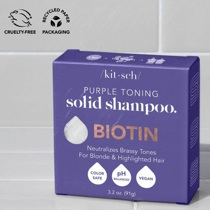 Kitsch Toning Shampoo Bar – Mindful Shower Upgrade for Grey and Highlighted Hair, Vegan Self-Care Essential