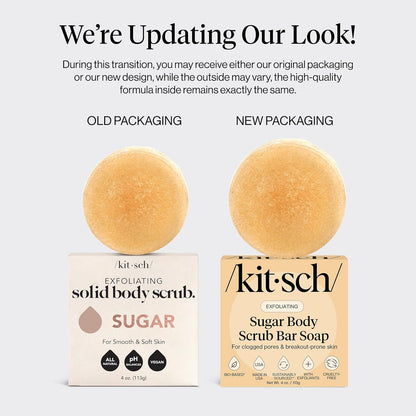 Kitsch Walnut Shell Polishing Bar – Neutral Vanilla Sugar Scrub for Streamlined Sustainable Vanity