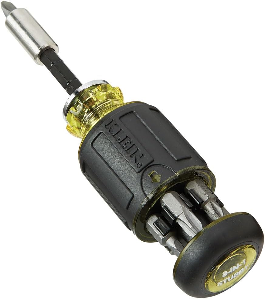 Klein Tools 32308 Compact Screwdriver – Streamline Your Workshop with One Tool, Eight Bits