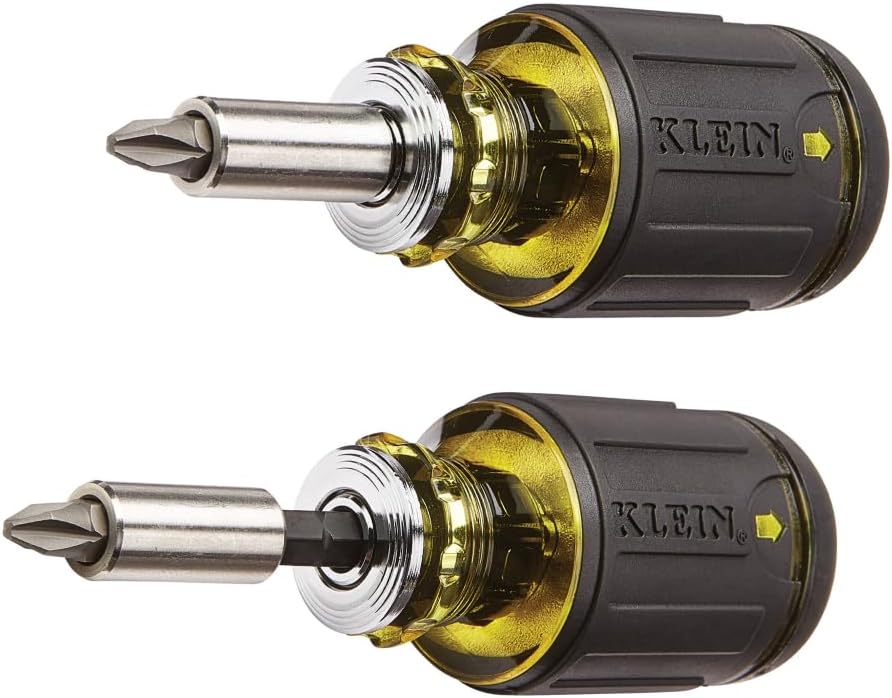 Klein Tools 32308 Compact Screwdriver – Streamline Your Workshop with One Tool, Eight Bits