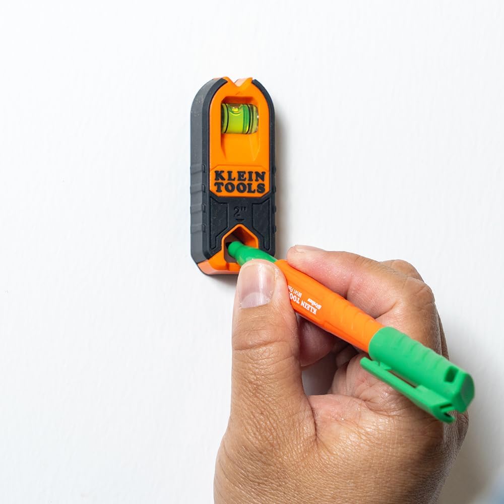 Klein Tools Compact Magnetic Stud Finder for Home Aesthetic Projects, Hang Clocks and Shelves with Marking Precision and Level