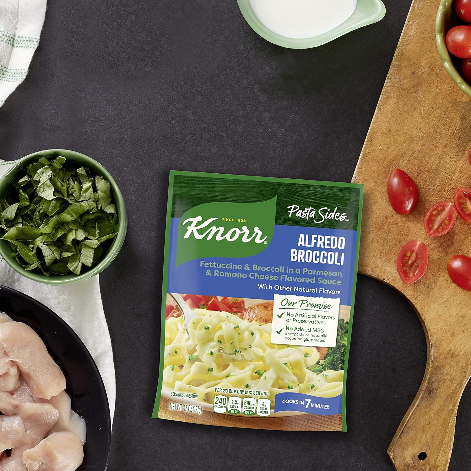 Knorr Pasta Sides Alfredo Broccoli – Clean Label Family Side with Broccoli and Parmesan, Pack of 8