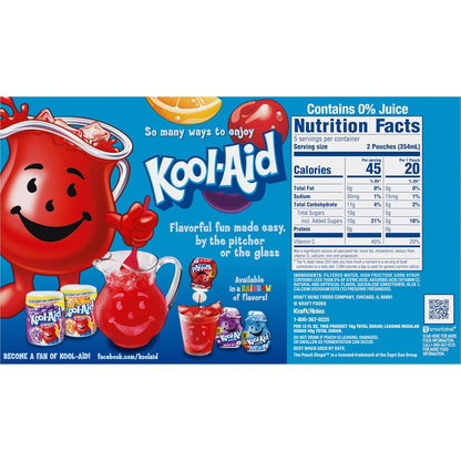 Kool-Aid Jammers Tropical Punch Drink Packs – Study Snack Beverage for Dorm and Apartment Stocking