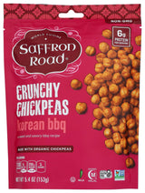 Saffron Road Crunchy Chickpea Snack – Better-for-You Pantry Snack with Fiber and Plant Protein, Korean BBQ Seasoning