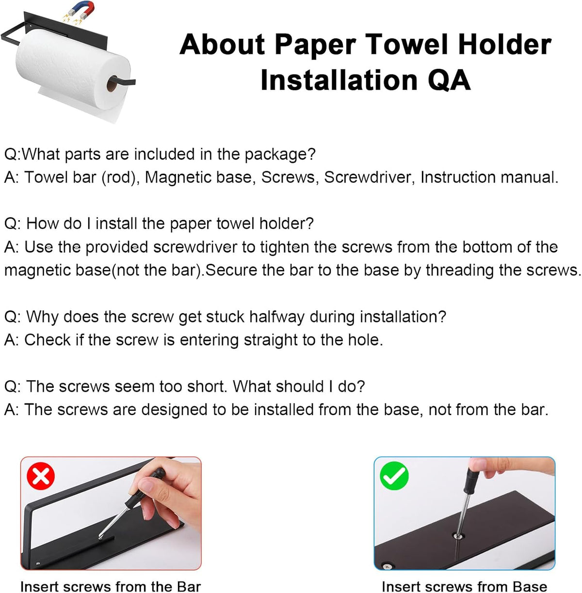 Kovessly Towel Rack Magnet – Weather-Resistant Powder-Coated Organizer for Garage Workbenches and Outdoor Kitchens