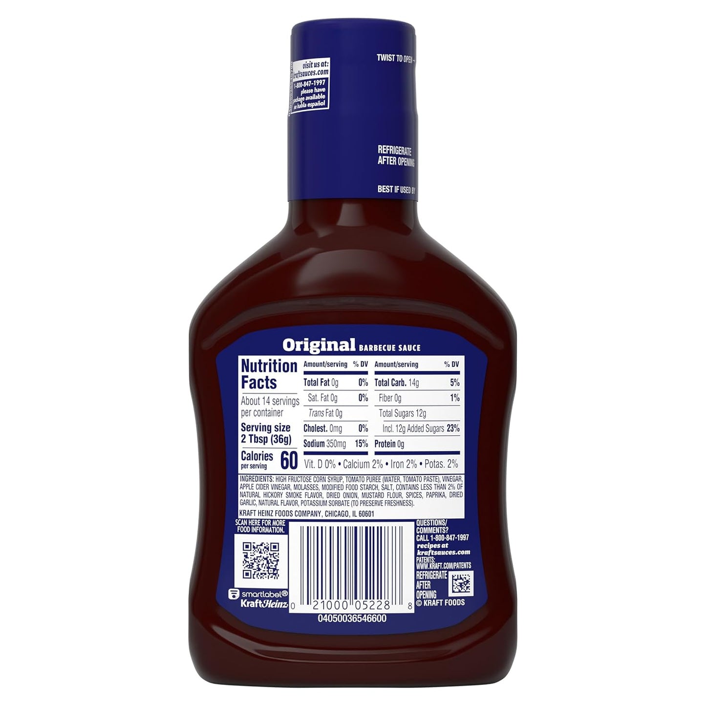 Kraft BBQ Barbecue Sauce – No-Fuss Multi-Purpose Sauce for Intentional, Less-Is-More Cooking
