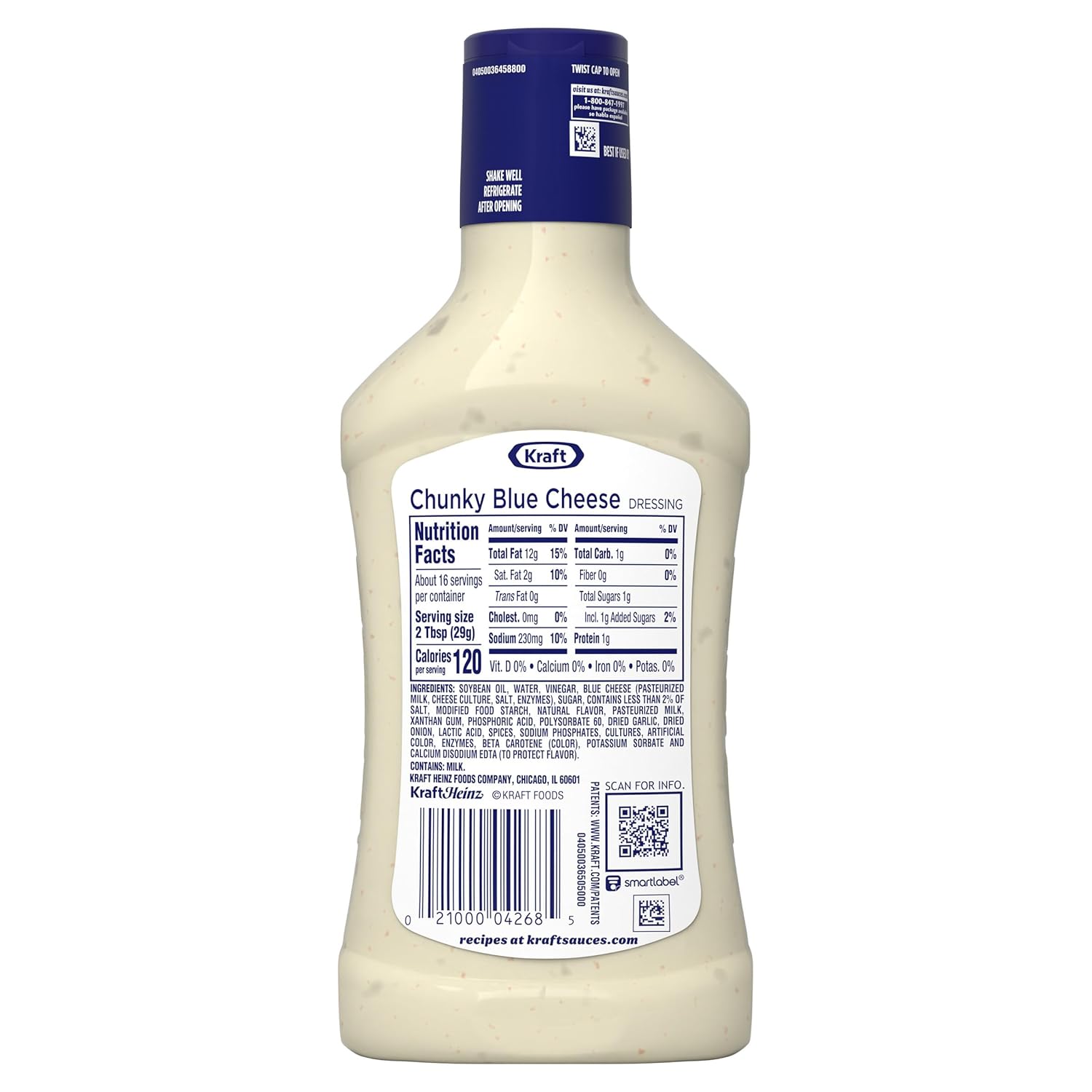 Kraft Chunky Blue Cheese Dressing – Chunky Picnic Topper for Wedge Salads and Sandwiches in the Park