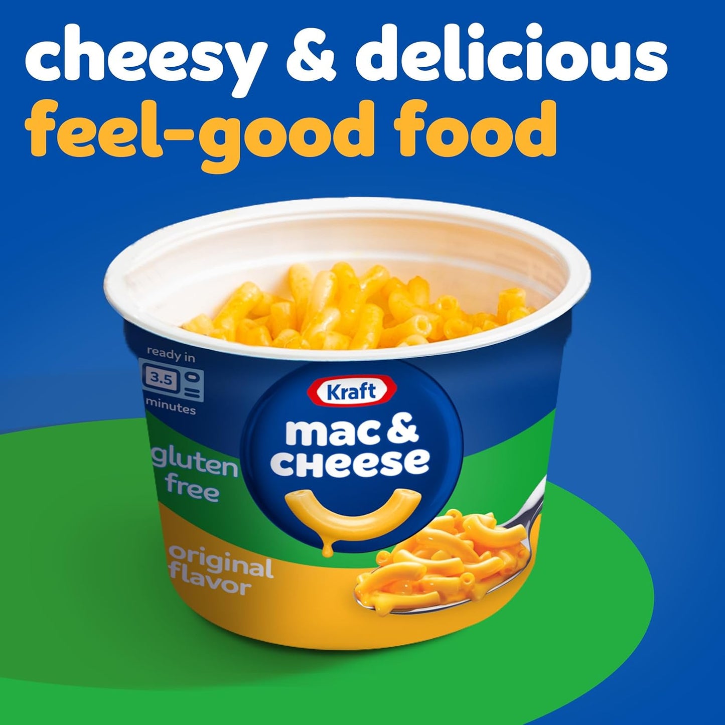 Kraft Gluten Free Original Mac & Cheese 4-Pack – Home Office Lunch Solution for Remote Workers, Microwave-Ready in Under 4 Minutes