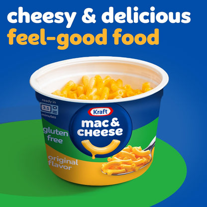 Kraft Gluten Free Original Mac & Cheese 4-Pack – Home Office Lunch Solution for Remote Workers, Microwave-Ready in Under 4 Minutes