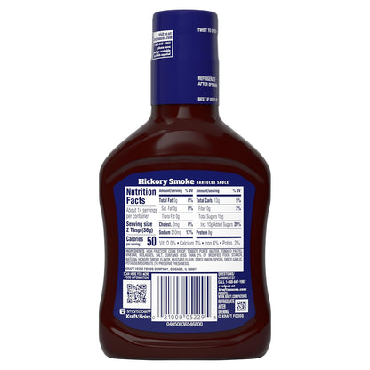 Kraft Hickory Smoke BBQ Sauce, 17.5 oz Bottle – Valentine's Day Stocking Stuffer for Couples Who Grill Together