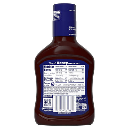 Kraft Hint of Honey Slow-Simmered BBQ Sauce – Guilt-Free Marinade and Glaze for Lean Protein Meals