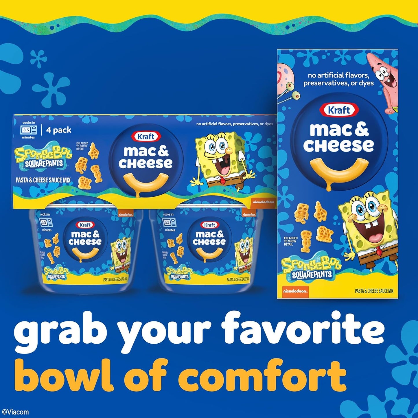 Kraft Super Mario Mac & Cheese Single-Serve Cups Quick Camp Meal or Hotel Microwave Lunch 4 ct