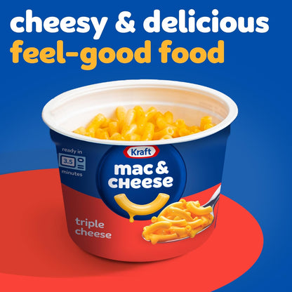 Kraft Triple Cheese Mac & Cheese Microwave Cups – Better-for-You Mac and Cheese for Guilt-Free Indulgence