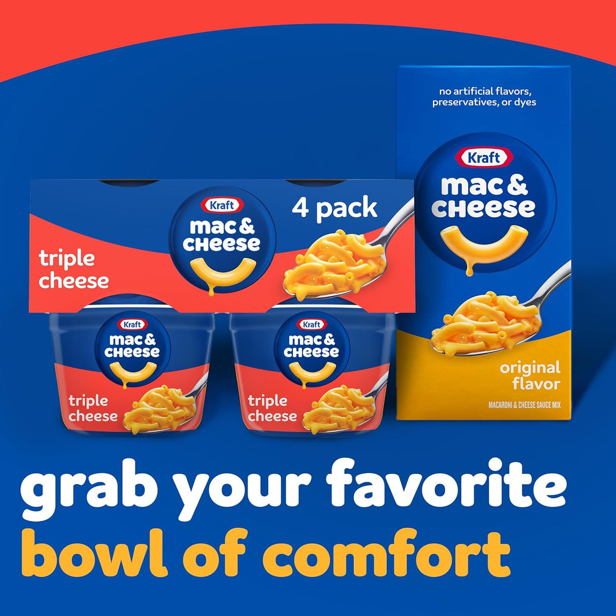 Kraft Triple Cheese Mac & Cheese Microwave Cups – Better-for-You Mac and Cheese for Guilt-Free Indulgence