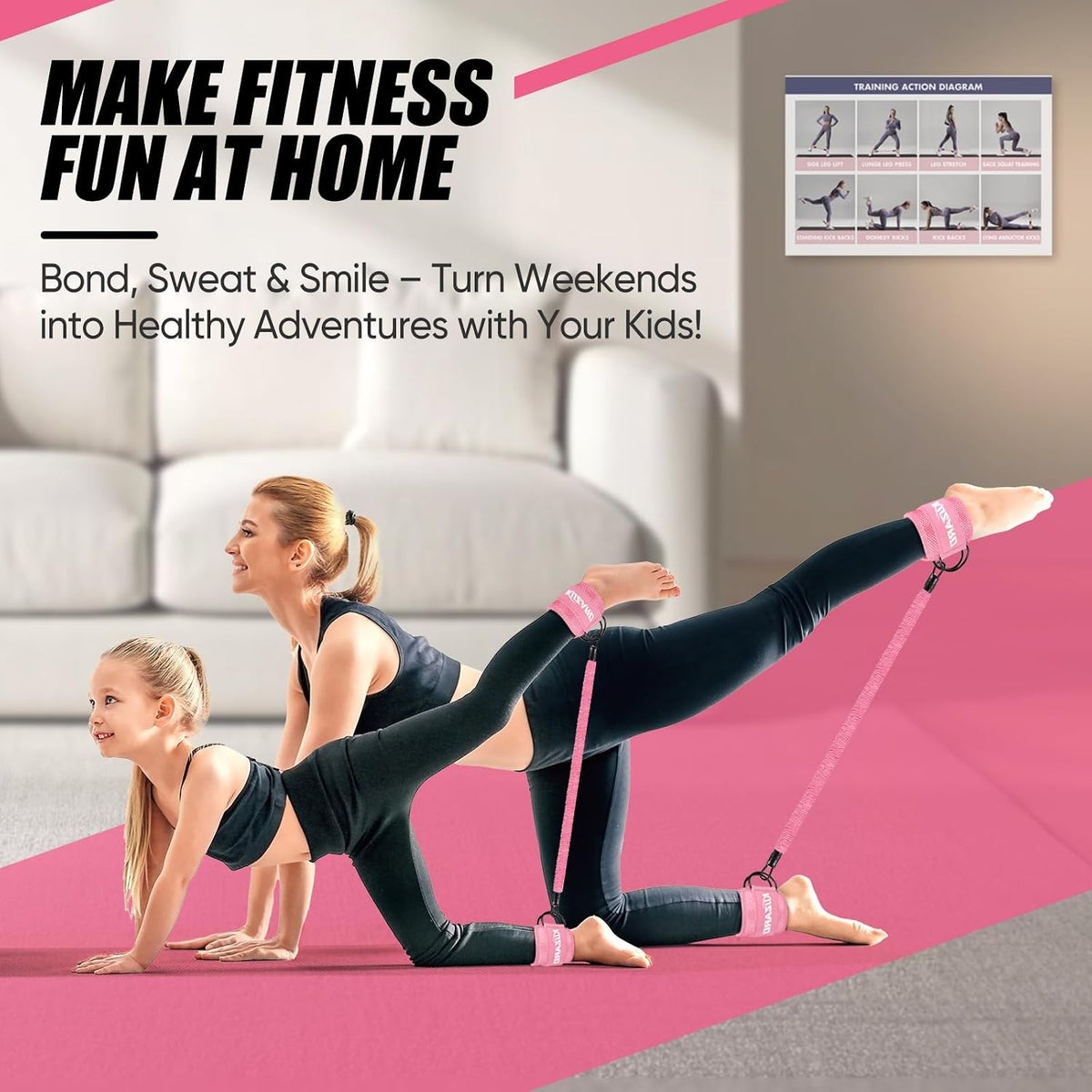 KUZARO Stackable Ankle Workout Bands – Mindful Hip and Booty Toning for Personal Reset Time