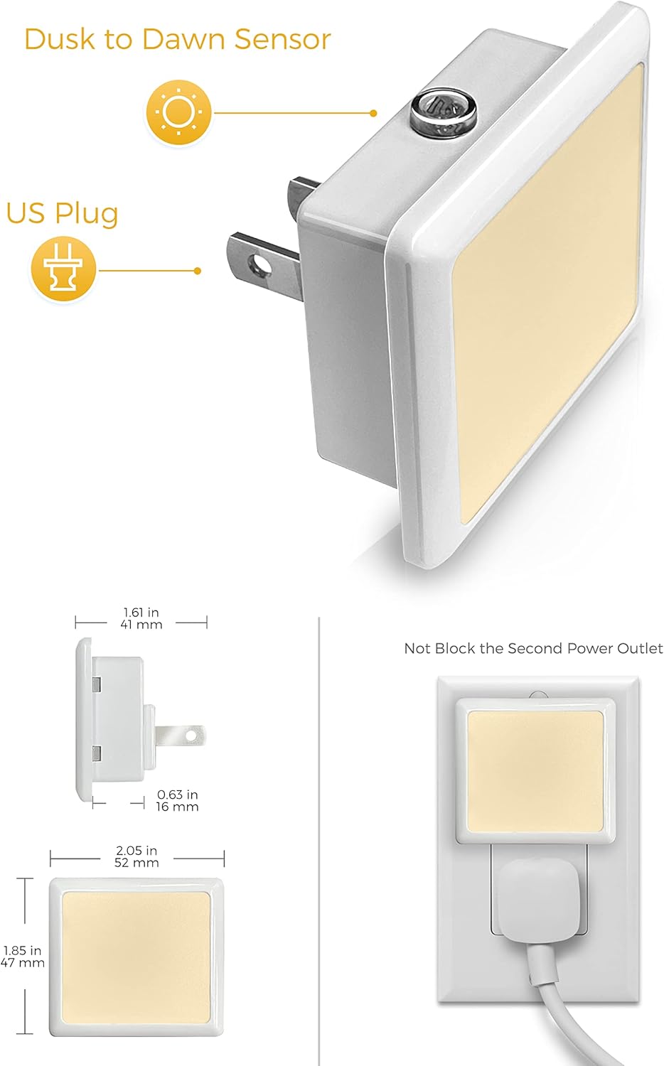 L LOHAS Night Light Plug into Wall – Smoke-Free Nursery and Elderly Bedroom Safety Light, No Heat No Battery Design