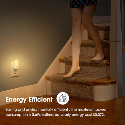 L LOHAS Wall Plug Night Light – Sleek Restraint-First Design in Neutral Soft White and Amber, Dimmable 30/60LM