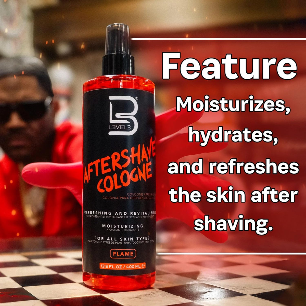 L3 Level 3 After Shave Spray – Nightly Post-Shave Wind-Down Ritual, Aloe and Green Tea Skin Soother