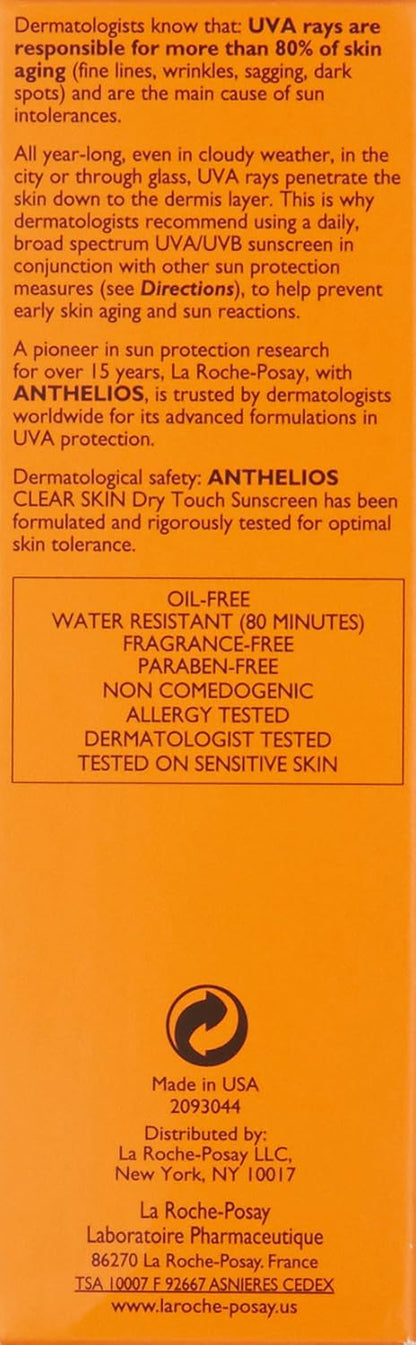 La Roche-Posay Anthelios Dry Touch SPF 60 – Beach and Hiking Sun Defense, Travel Size Oil-Free Sunscreen