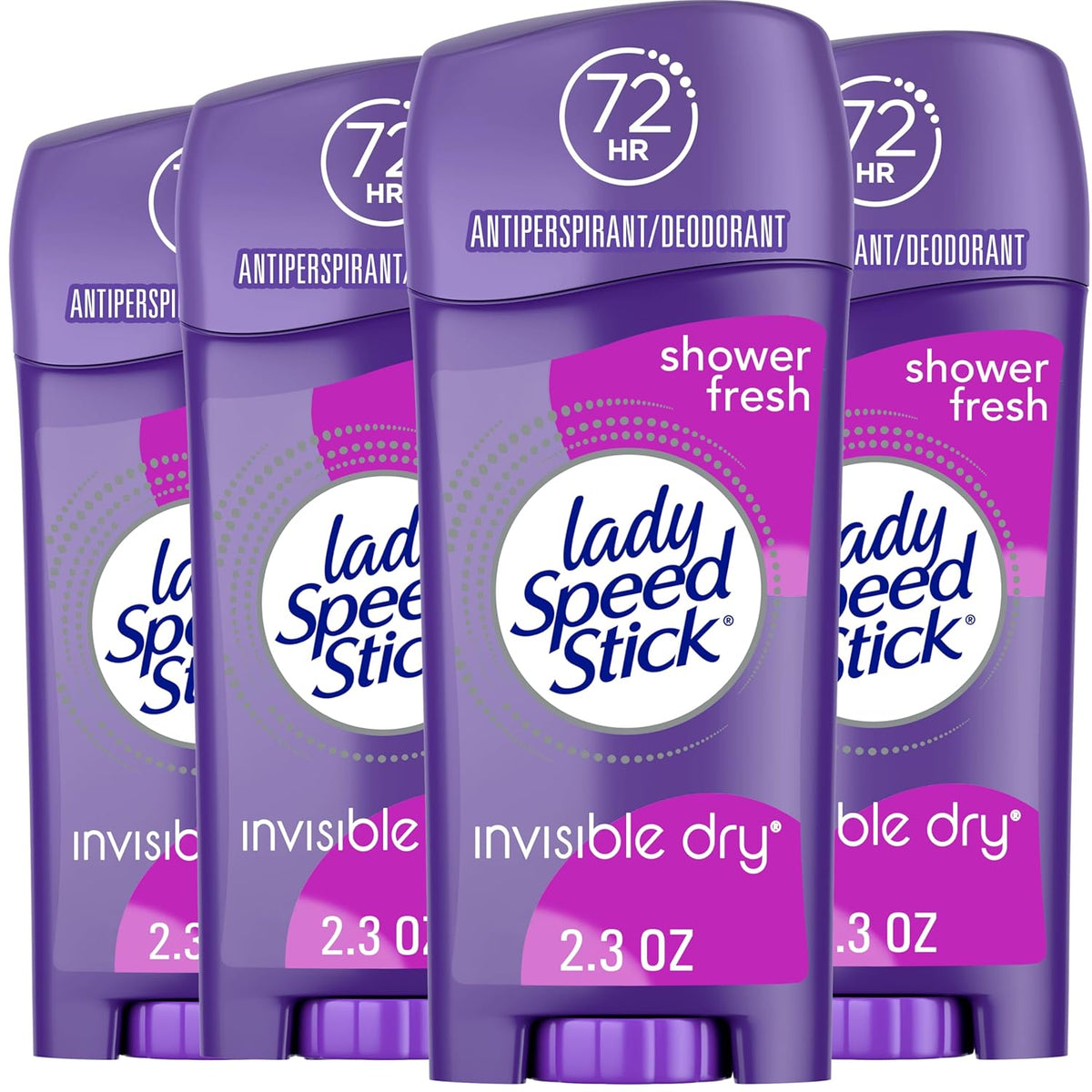 Lady Speed Stick Shower Fresh Antiperspirant – Wellness Routine Staple for Women Who Prioritize Personal Care, 2.3 oz (4 Pack)