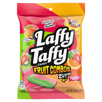 Laffy Taffy Fruit Combos Shared Office Snack, 2-Pack Chewy Candy for Reception Desk and Conference Room