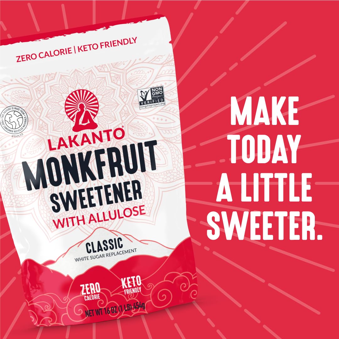 Lakanto Classic White Monk Fruit Sweetener with Allulose – Supportive Pantry Essential for Calorie-Conscious Wellness