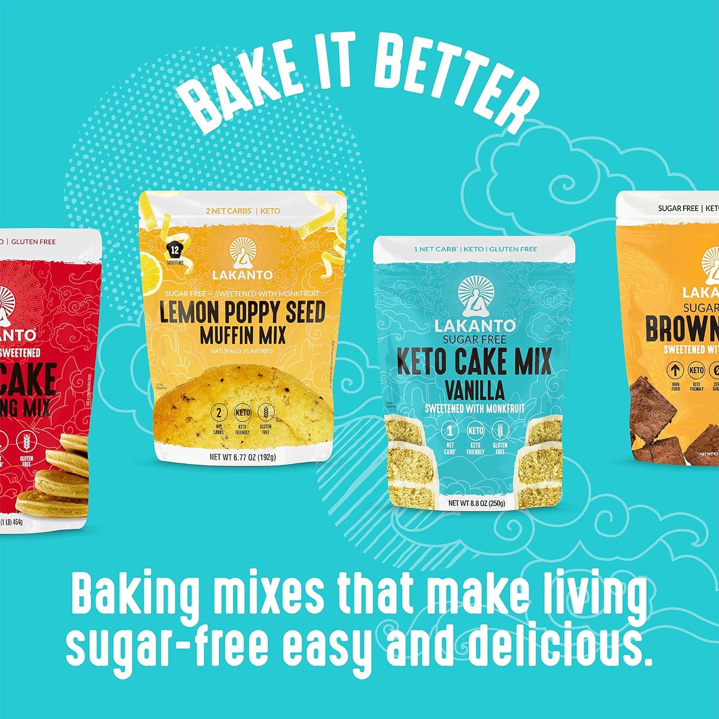 Lakanto Sugar Free Banana Nut Muffin and Bread Mix - Holiday Gift for Low Carb Spouse and Gluten Free Family Members