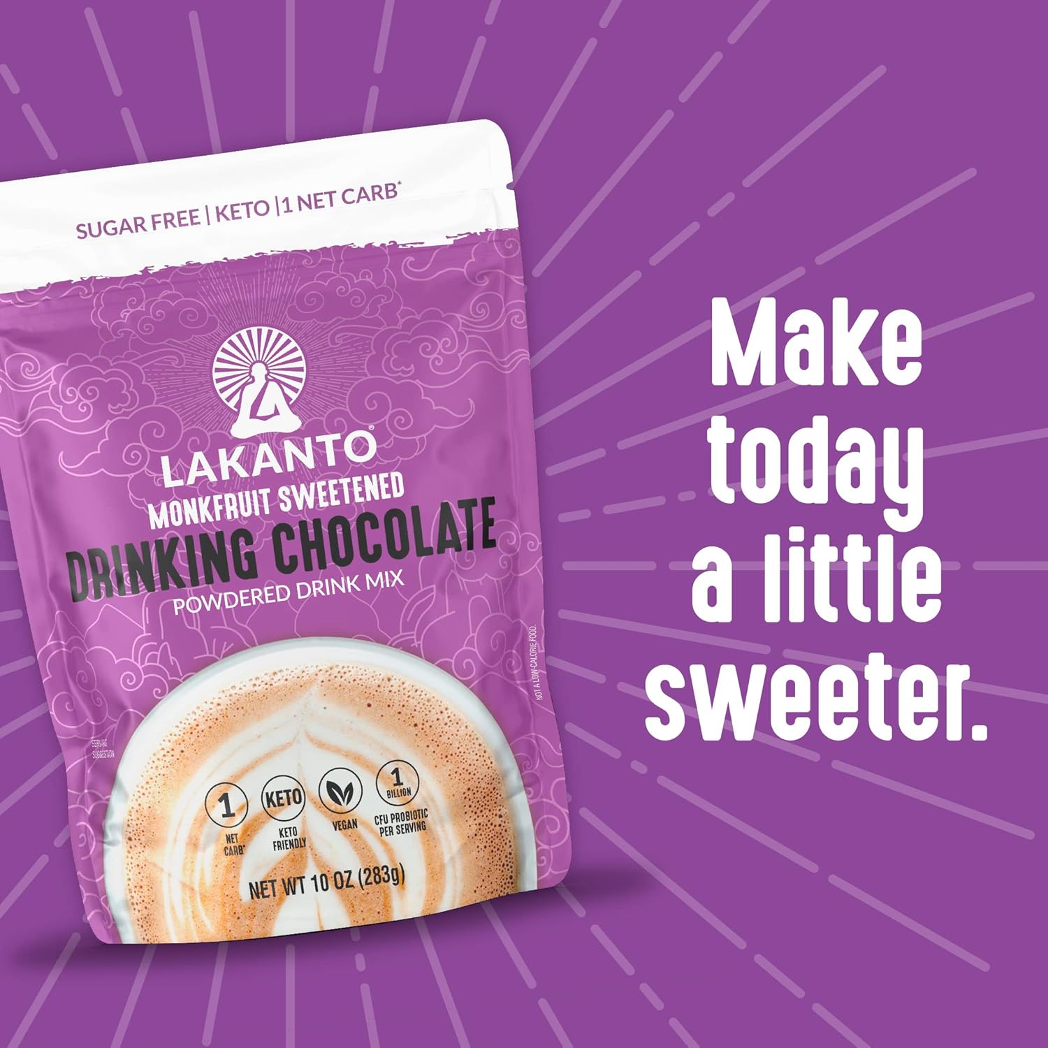 Lakanto Sugar Free Drinking Chocolate - Holiday Gift for Mom and Elderly Parents, Diabetic-Friendly Drinking Cocoa, Easy Subscription