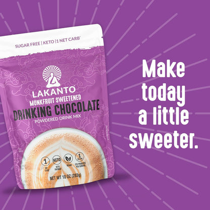 Lakanto Sugar Free Drinking Chocolate - Holiday Gift for Mom and Elderly Parents, Diabetic-Friendly Drinking Cocoa, Easy Subscription