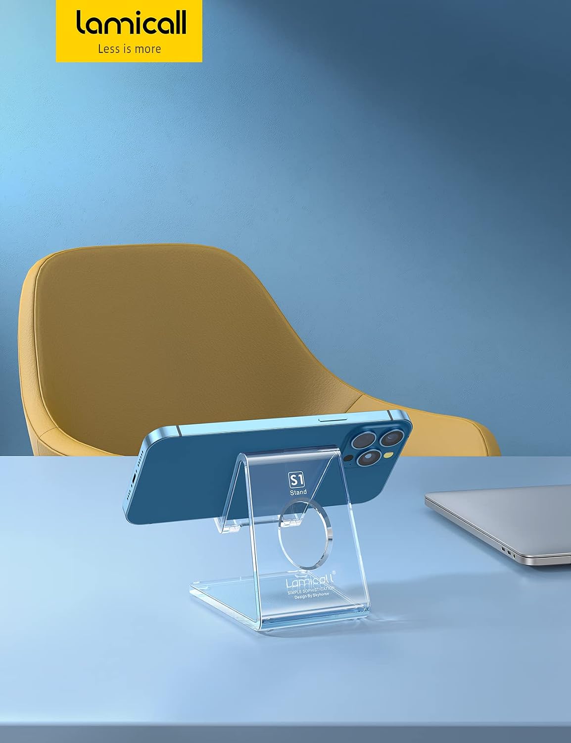 Lamicall Acrylic Phone Dock – Study Desk Stand for College Students Reviewing Lectures and Notes