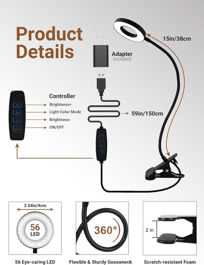 LampDepot Clean-Line USB Desk Lamp for Modern Home Office – Compact Clip Light That Disappears Into the Background