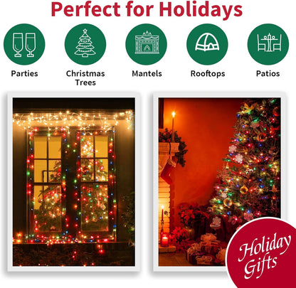 LAMPHOME Christmas Gift String Lights 100 LED Connectable Holiday Decoration for Family and Couples 21.6FT