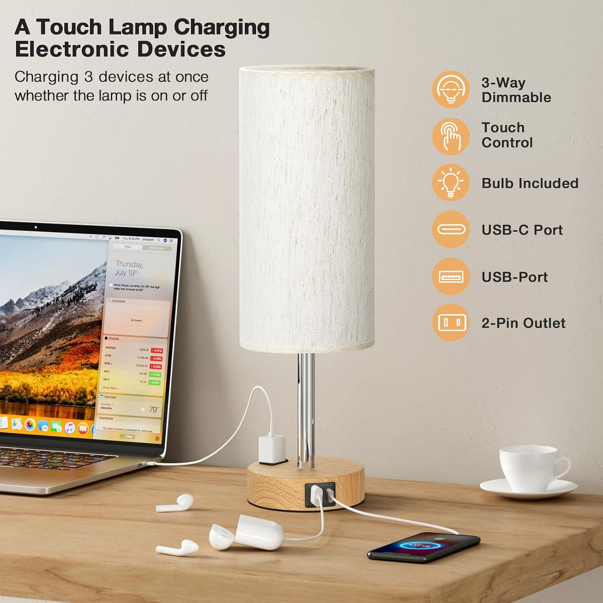 LampLibrary Focus Reading Lamp – Adjustable Brightness Desk Lamp with USB-C Port