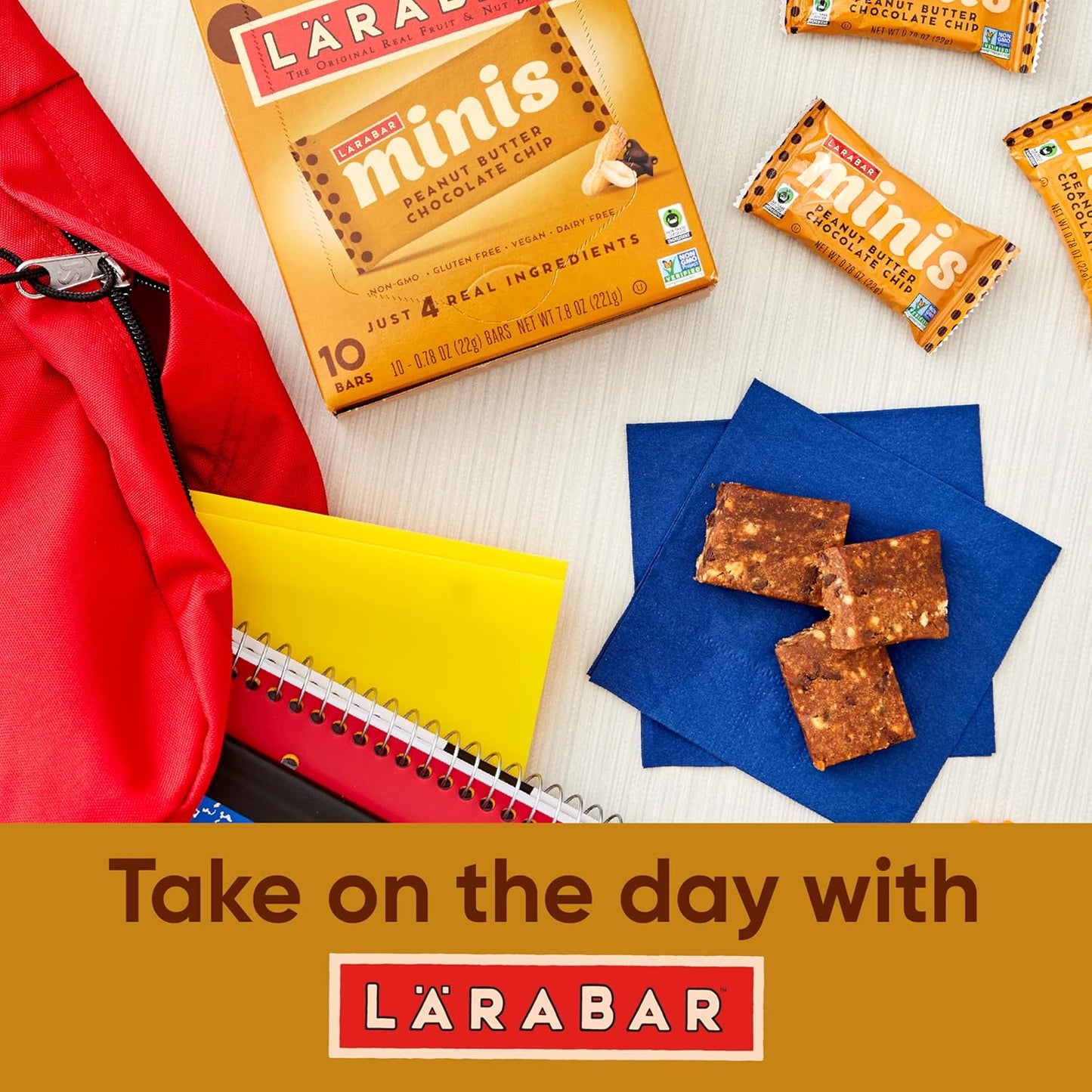 Larabar Minis Cookie Dough Snack Bars – Non-GMO Clean Eating Snack for Self-Care Pantry, 30 Mini Bars