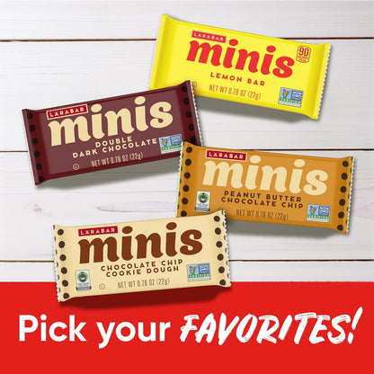 Larabar Minis Cookie Dough Snack Bars – Non-GMO Clean Eating Snack for Self-Care Pantry, 30 Mini Bars