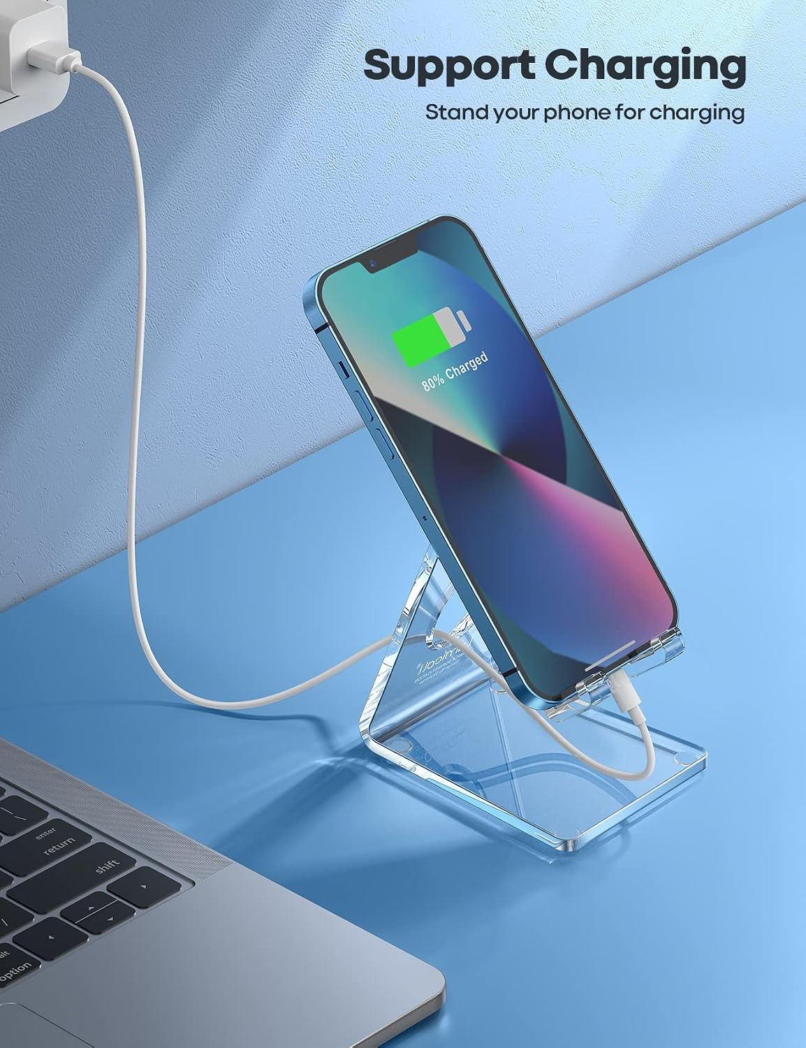 large rear cutout with bevelled edges for clean cable routing during charging